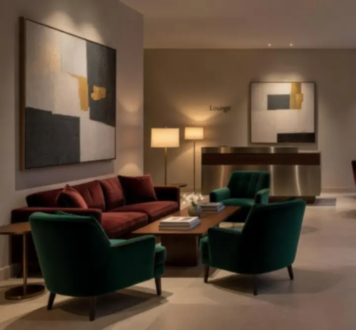 Intérieur moderne et élégant du lounge Premium Car Shine Hub Lounge