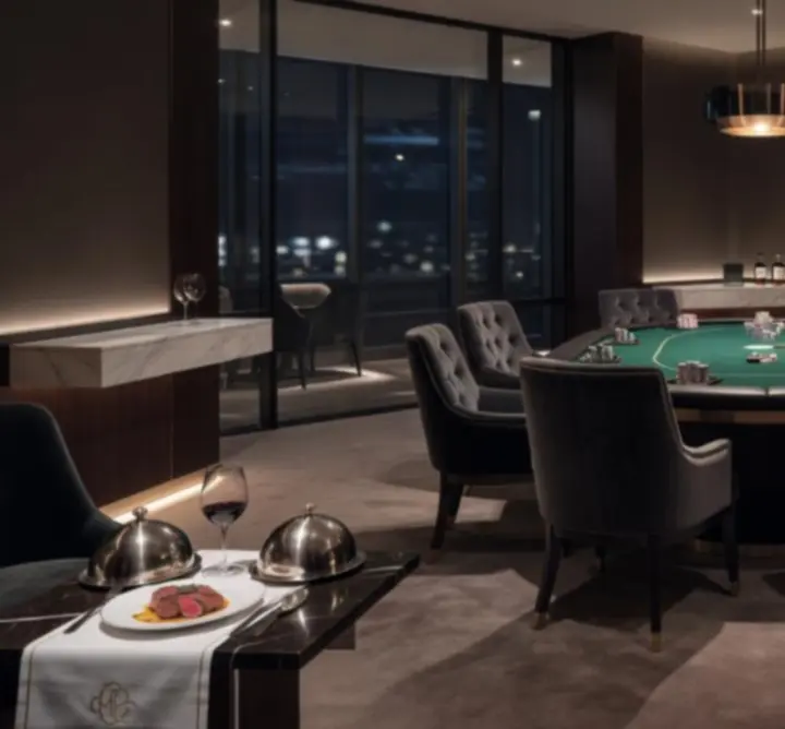 Ambiance VIP dans la poker room avec service lounge au Premium Car Shine Hub Lounge