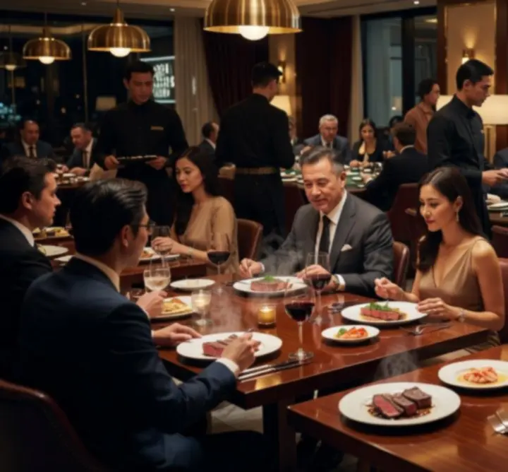 Ambiance feutrée du restaurant et de la salle de poker